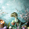 Kate Dinosaure Oeufs de Pâques Bleu Toile de fond conçue par Patty Robert - Kate Backdrop FR