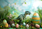 Kate Jurassique Pâques Dinosaure Toile de fond conçue par Patty Robert - Kate Backdrop FR