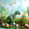 Kate Jurassique Pâques Dinosaure Toile de fond conçue par Patty Robert - Kate Backdrop FR