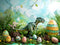 Kate Jurassique Pâques Dinosaure Toile de fond conçue par Patty Robert - Kate Backdrop FR