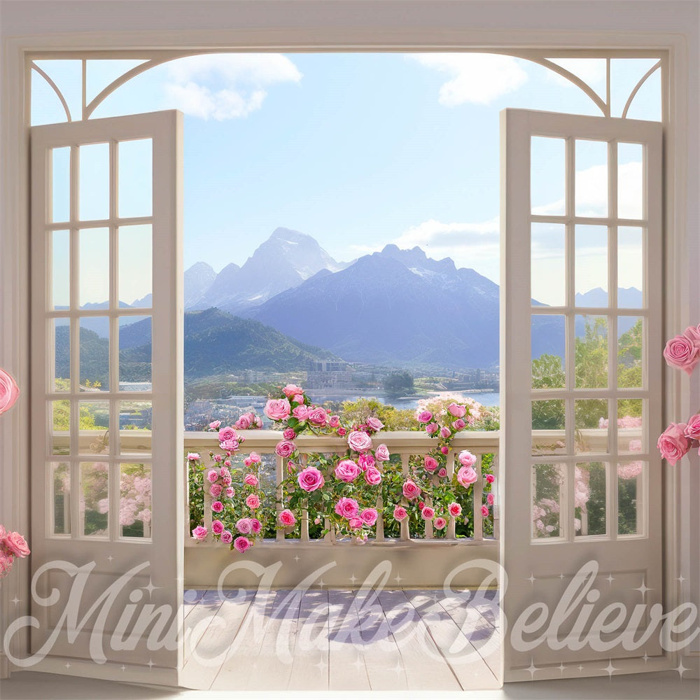 Kate Printemps Intérieur Porte française Toile de fond conçue par Mini MakeBelieve - Kate Backdrop FR