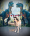 Kate Dinosaure Vélociraptor Saint-Valentin Toile de fond conçue par Mini MakeBelieve - Kate Backdrop FR