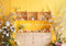 Kate Jaune Pâques Cuisine Fleurs Toile de fond conçue par Patty Robert - Kate Backdrop FR