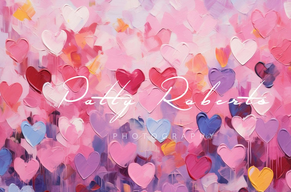 Kate Saint Valentin Coeurs peints Rose Toile de fond conçue par Patty Robert