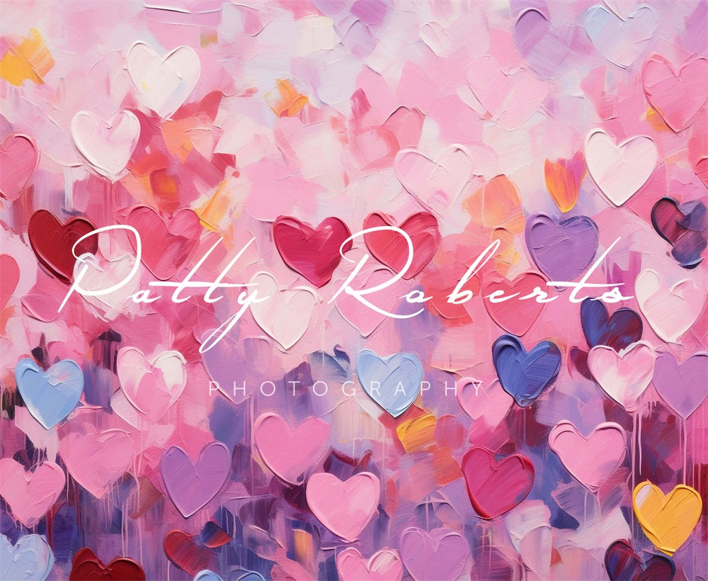 Kate Saint Valentin Coeurs peints Rose Toile de fond conçue par Patty Robert
