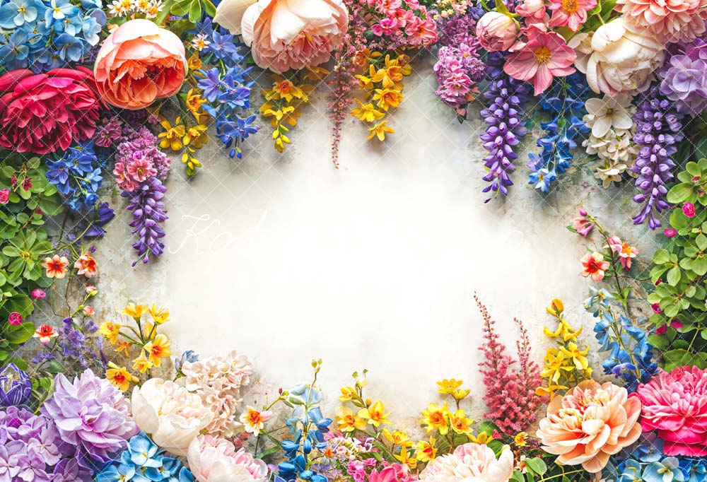 Kate Printemps Art Fleurs colorées Toile de fond conçue par Chain Photographie - Kate Backdrop FR