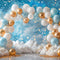 Kate Ballons Blanc Bleu Doré Anniversaire Toile de fond conçue par Emetselch - Kate Backdrop FR