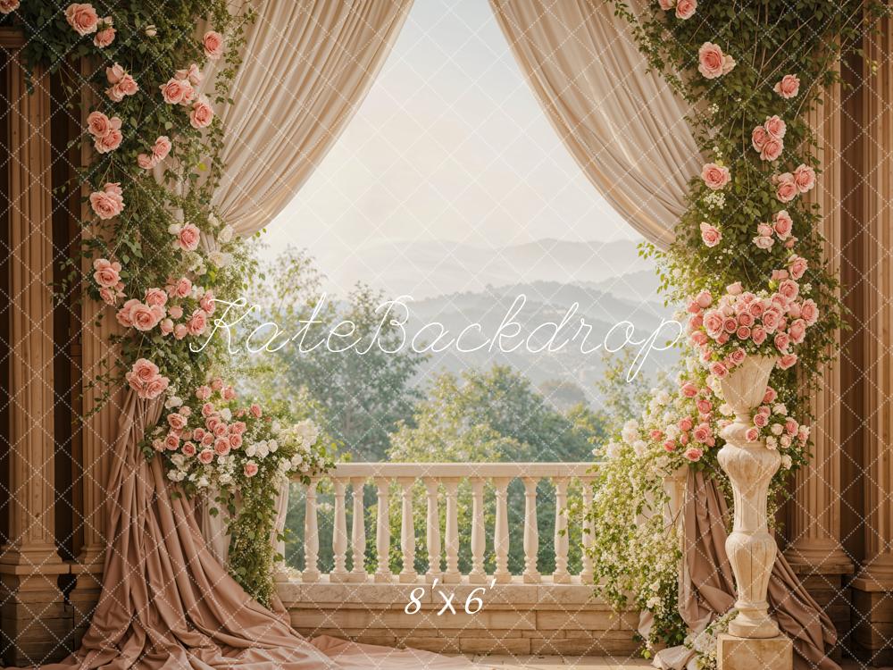 Kate Printemps Fleurs Rideau Balcon Mariage Toile de fond conçue par Emetselch