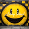 Kate Jaune & Noir Plaid Visage souriant Mur de briques Toile de fond conçu par Ashley Paul - Kate Backdrop FR