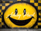 Kate Jaune & Noir Plaid Visage souriant Mur de briques Toile de fond conçu par Ashley Paul - Kate Backdrop FR