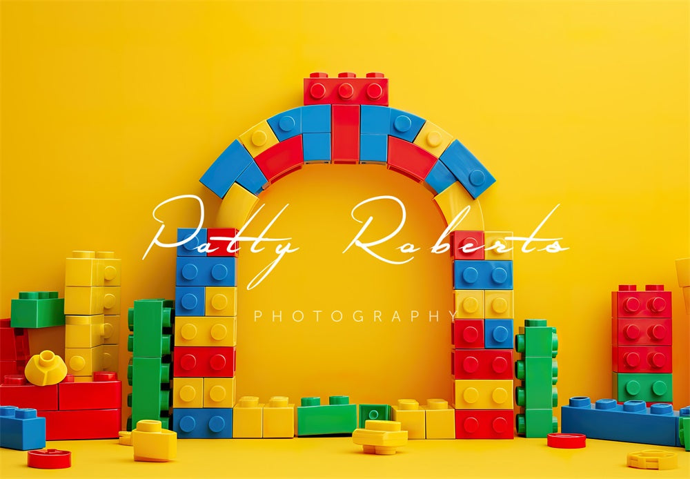 Kate Jaune Briques de Lego Toile de fond conçue par Patty Robert - Kate Backdrop FR