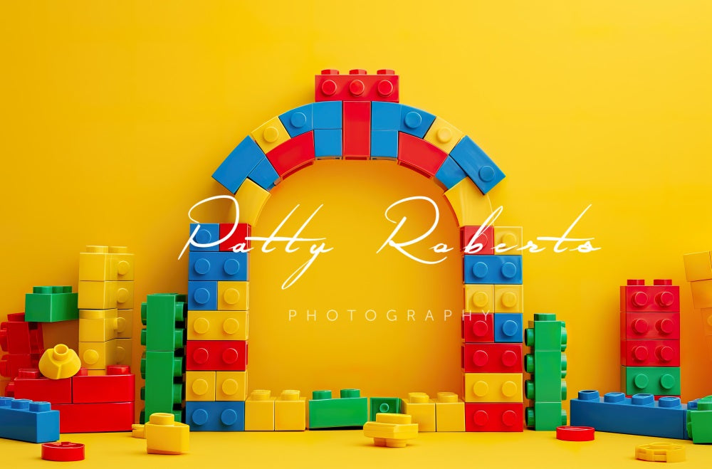 Kate Jaune Briques de Lego Toile de fond conçue par Patty Robert - Kate Backdrop FR
