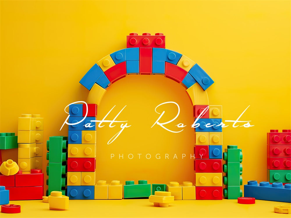 Kate Jaune Briques de Lego Toile de fond conçue par Patty Robert - Kate Backdrop FR