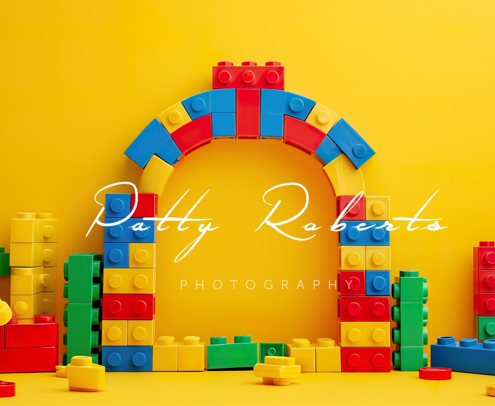 Kate Jaune Briques de Lego Toile de fond conçue par Patty Robert - Kate Backdrop FR