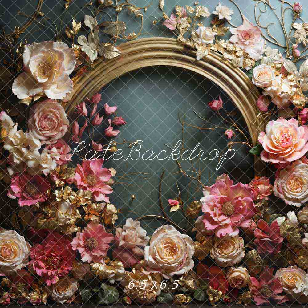 Kate Beaux-Arts Fleurs Rose Rétro Toile de fond conçue par Emetselch - Kate Backdrop FR