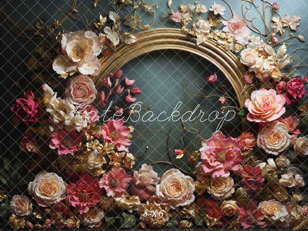 Kate Beaux-Arts Fleurs Rose Rétro Toile de fond conçue par Emetselch - Kate Backdrop FR