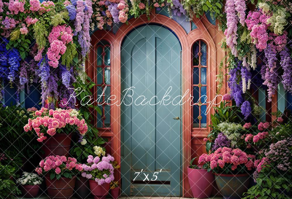 Kate Printemps Fleurs Vert Porte d'entrée Toile de fond conçue par Emetselch - Kate Backdrop FR