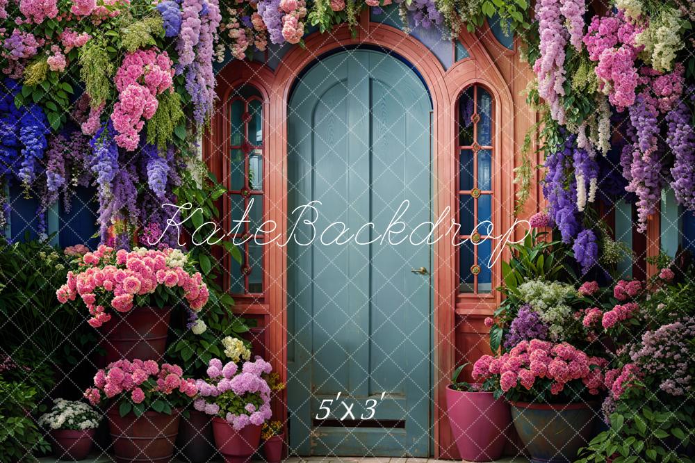 Kate Printemps Fleurs Vert Porte d'entrée Toile de fond conçue par Emetselch - Kate Backdrop FR
