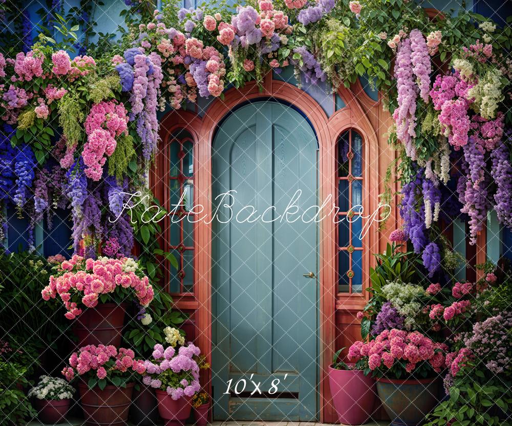 Kate Printemps Fleurs Vert Porte d'entrée Toile de fond conçue par Emetselch - Kate Backdrop FR