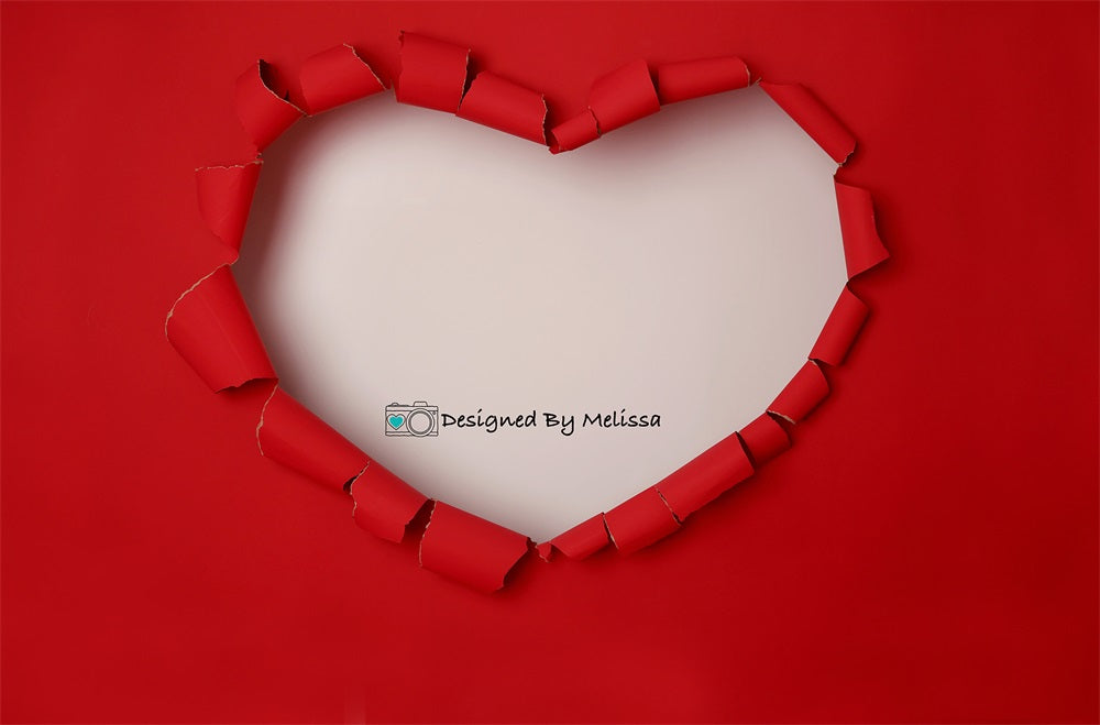 Kate Saint-Valentin Rouge Déchiré Cœur Toile de fond conçu par Melissa King