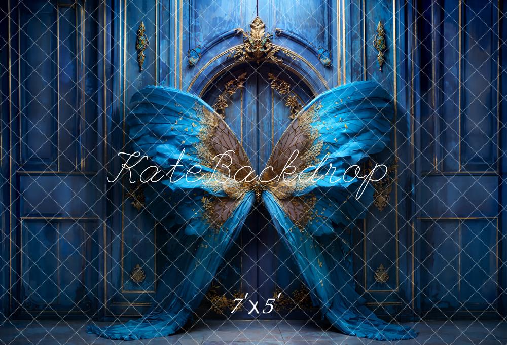 Kate Moderne Bleu Papillon Porte Toile de fond conçue par Chain Photographie