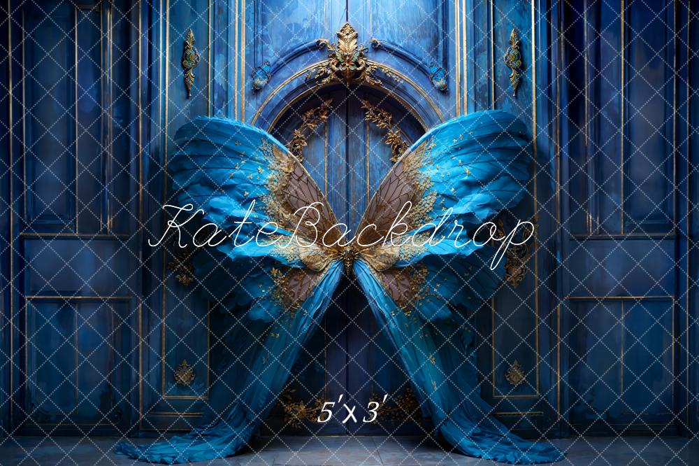 Kate Moderne Bleu Papillon Porte Toile de fond conçue par Chain Photographie