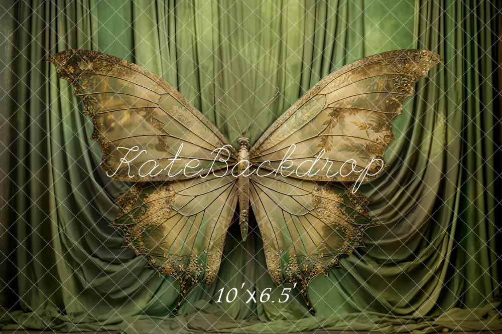 Kate Rideaux Papillon Vert Toile de fond conçue par Chain Photographie