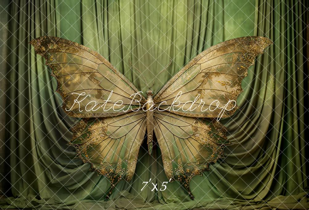 Kate Rideaux Papillon Vert Toile de fond conçue par Chain Photographie