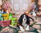 Kate Pâques Fleurs Lapin Porte en arc Toile de fond conçue par Emetselch - Kate Backdrop FR
