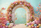 Kate Pâques Œuf Arche de fleurs Rose Toile de fond conçue par Chain Photographie - Kate Backdrop FR