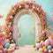 Kate Pâques Œuf Arche de fleurs Rose Toile de fond conçue par Chain Photographie - Kate Backdrop FR