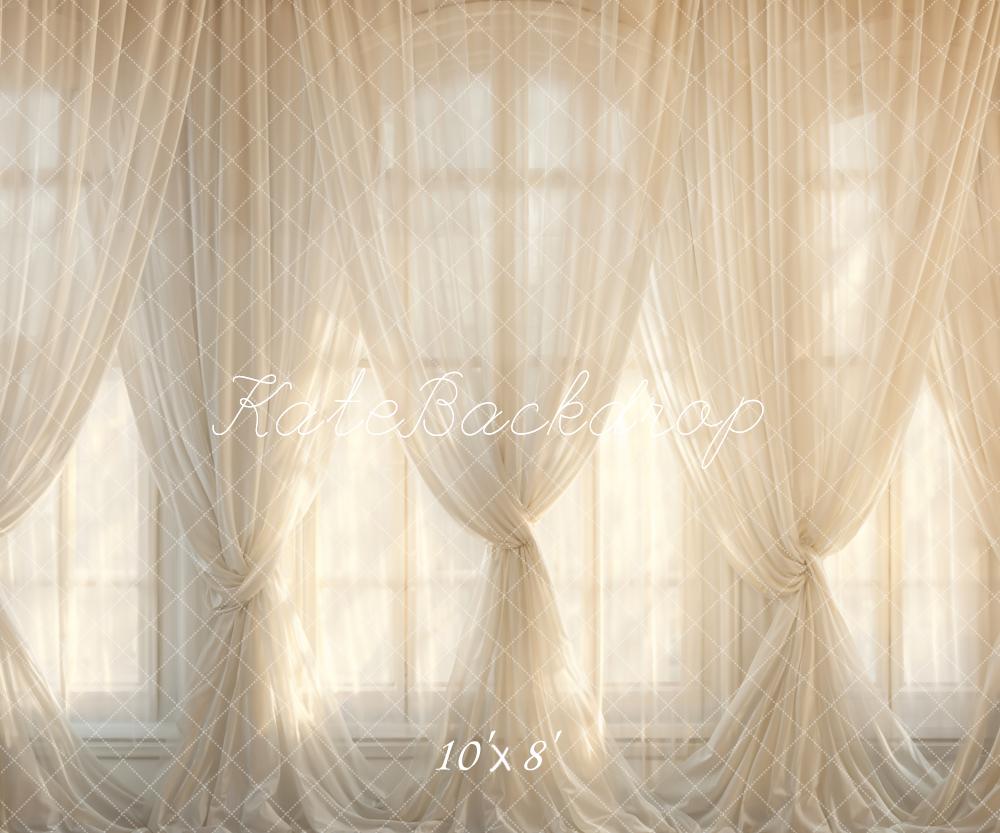 Kate Blanc Rideaux Fenêtre Chambre Toile de fond conçue par Emetselch - Kate Backdrop FR