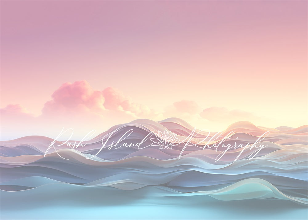 Kate Couleur fanée Pastel Vagues Toile de fond conçue par Laura Bybee - Kate Backdrop FR