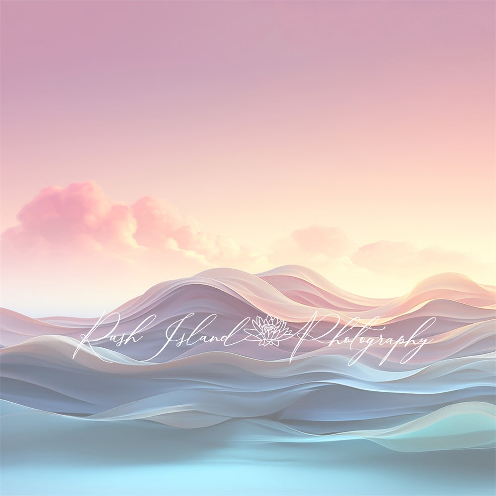Kate Couleur fanée Pastel Vagues Toile de fond conçue par Laura Bybee - Kate Backdrop FR