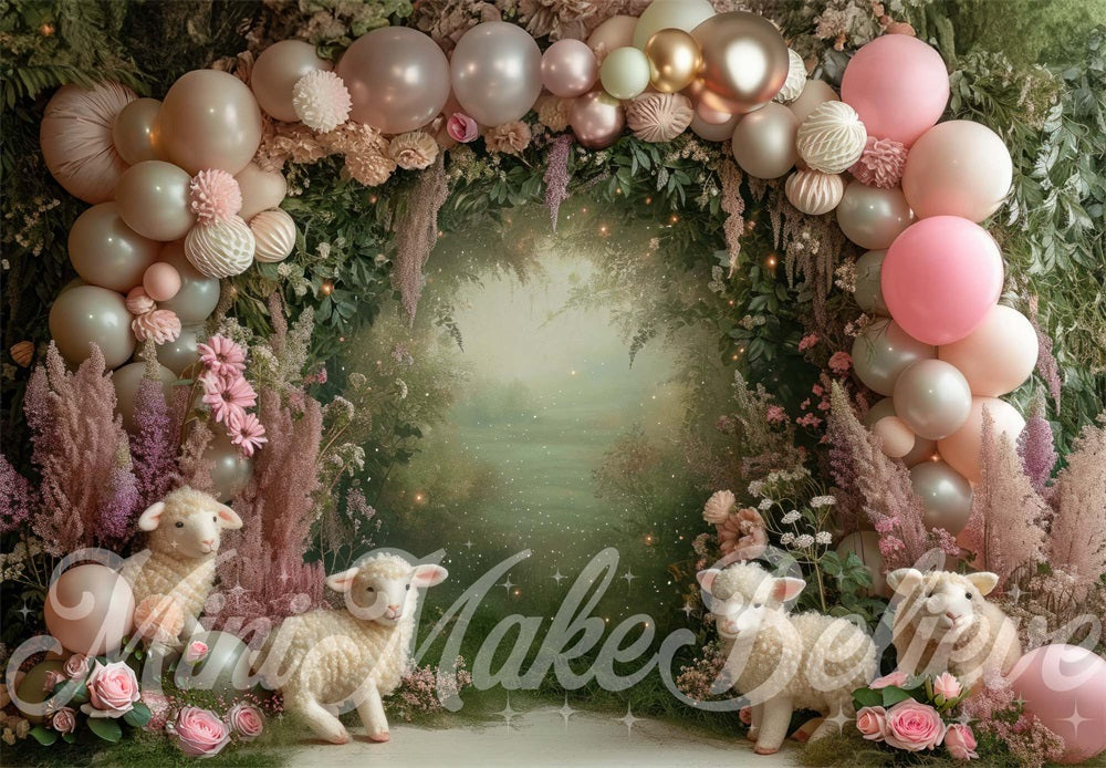 Kate Agneau Arche de ballons Pays des merveilles Toile de fond conçue par Mini MakeBelieve