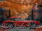 Kate Extérieur Automne Voiture Érable rouge Toile de fond conçue par Mini MakeBelieve - Kate Backdrop FR