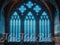 Kate Église gothique Bleu Intérieur Toile de fond conçue par Mini MakeBelieve - Kate Backdrop FR