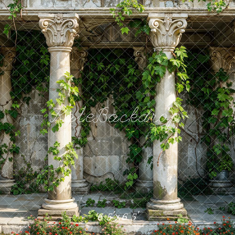 Kate Colonnes antiques Lierre Vignes Jardin Toile de fond conçue par Emetselch