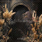 Kate Bohème Noir Roseaux Arche de fleurs Toile de fond conçue par Emetselch - Kate Backdrop FR