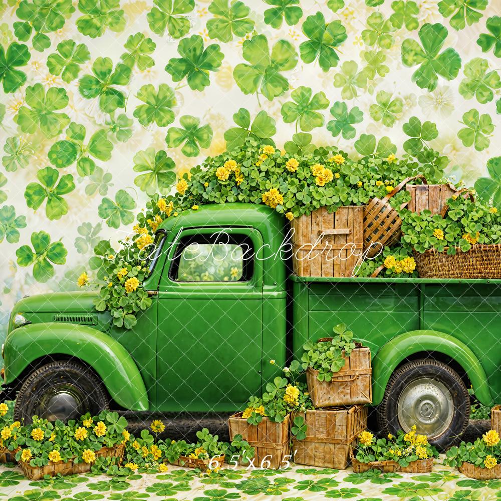 Kate La Saint-Patrick Trèfle vert Camion Toile de fond conçue par Chain Photographie