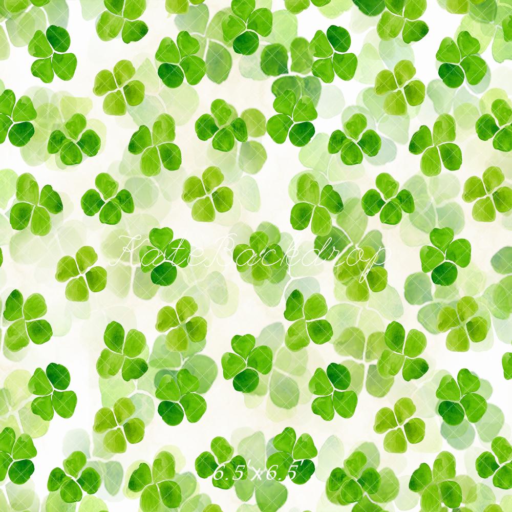 Kate La Saint-Patrick Vert clair Trèfle Sol Toile de fond conçue par Kate Image - Kate Backdrop FR