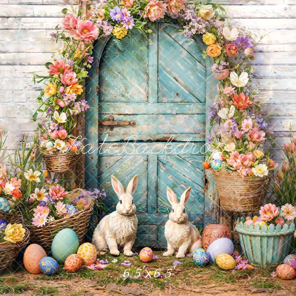 Kate Pâques Œufs Fleurs Lapin Arche Toile de fond conçue par Emetselch - Kate Backdrop FR
