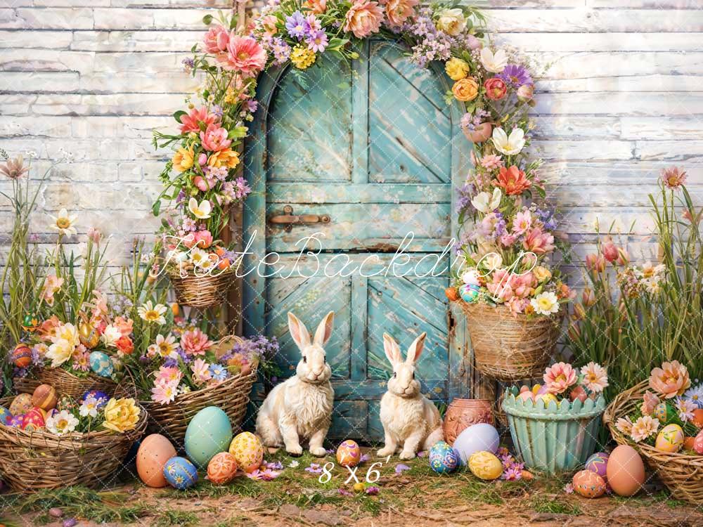 Kate Pâques Œufs Fleurs Lapin Arche Toile de fond conçue par Emetselch - Kate Backdrop FR