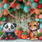 Kate Baie Panda Tigre Ballons Enfant Toile de fond conçue par Laura Bybee - Kate Backdrop FR