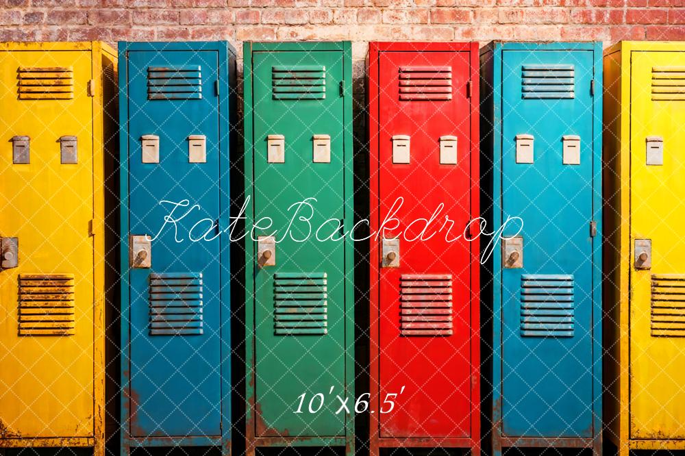 Kate Coloré École Salle de sport Casiers Toile de fond conçue par Emetselch - Kate Backdrop FR