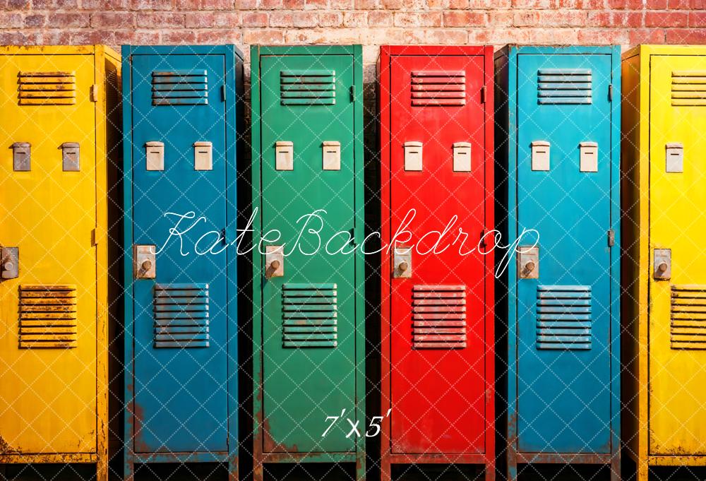 Kate Coloré École Salle de sport Casiers Toile de fond conçue par Emetselch - Kate Backdrop FR