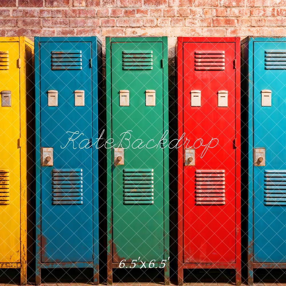 Kate Coloré École Salle de sport Casiers Toile de fond conçue par Emetselch - Kate Backdrop FR