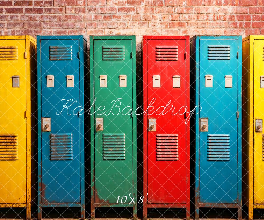 Kate Coloré École Salle de sport Casiers Toile de fond conçue par Emetselch - Kate Backdrop FR