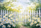 Kate Printemps Forêt Fleur Clôture en bois Toile de fond conçue par GQ - Kate Backdrop FR