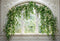 Kate Printemps Plante verte Vintage Fenêtre en arc Toile de fond conçue par Emetselch - Kate Backdrop FR
